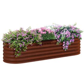 Outsunny 6.5' x 2' x 1.4' Galvanized Raised Garden Bed Kit, Outdoor Metal Elevated Planter Box with Safety Edging (Color: as Pic)