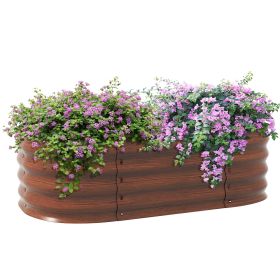 Outsunny 3.5' x 2' x 1' Galvanized Raised Garden Bed Kit, Outdoor Metal Elevated Planter Box with Safety Edging (Color: as Pic)