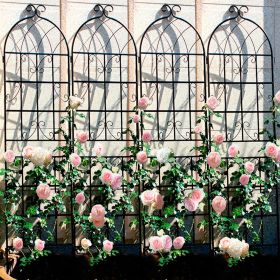 2 Pack Metal Garden Trellis 71" x 19.7" Rustproof Trellis for Climbing Plants Outdoor Flower Support Black (Color: as Pic)